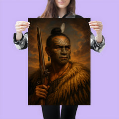 Hongi Hika with moko and musket poster 3