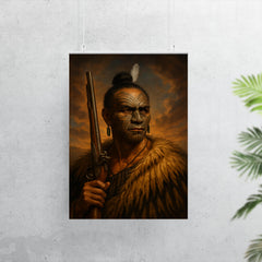 Hongi Hika with moko and musket poster 7