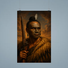 Hongi Hika with moko and musket poster 9