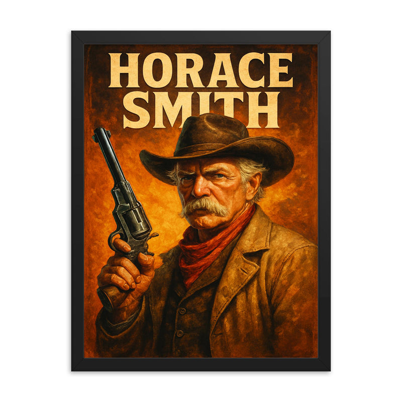 Horace Smith framed print on a plain backdrop in size 18
