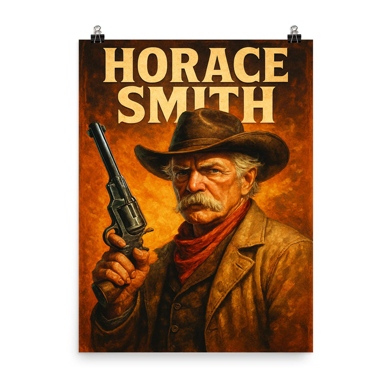 Horace Smith poster on a plain backdrop in size 8
