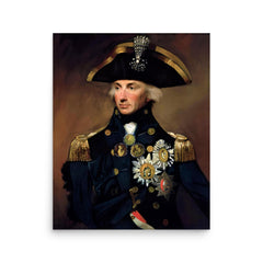 Horatio Nelson poster on a plain backdrop in size 16"x20".