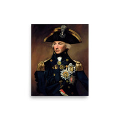 Horatio Nelson poster on a plain backdrop in size 8"x10".