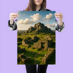Hound Tor Tors and Ruins Dartmoor England poster 3