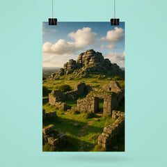 Hound Tor Tors and Ruins Dartmoor England poster 6