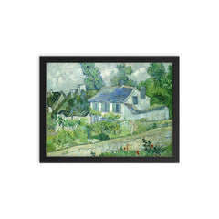 Houses in Auvers by Vincent van Gogh, 1890 framed print on a plain backdrop in size 12"x16".