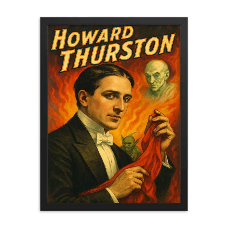 Howard Thurston framed print on a plain backdrop in size 18