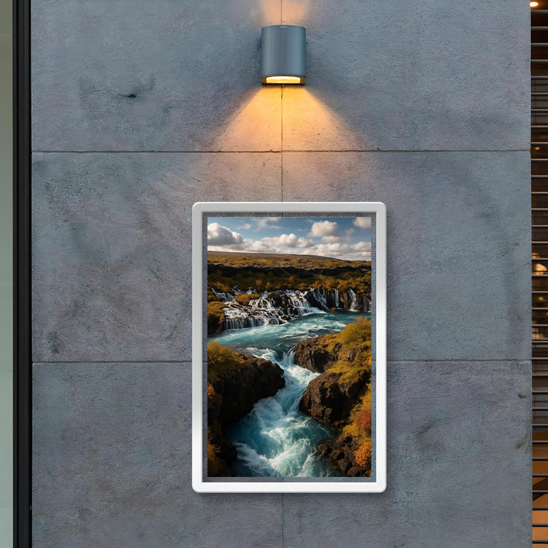 Hraunfossar and Barnafoss Iceland poster 2