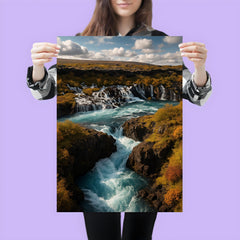 Hraunfossar and Barnafoss Iceland poster 3