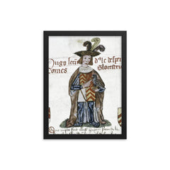 Hugh Despenser the Younger framed print on a plain backdrop in size 12"x16".