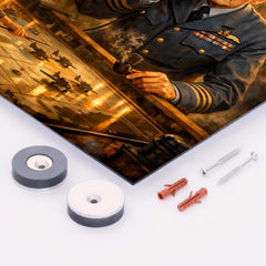 Hugh Dowding in RAF operations room metal print mockup