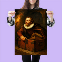 Hugo Grotius escaping in a book chest poster 3