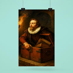Hugo Grotius escaping in a book chest poster 6