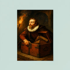 Hugo Grotius escaping in a book chest poster 8