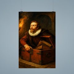 Hugo Grotius escaping in a book chest poster 9