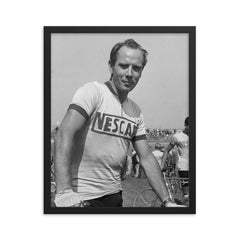 Hugo Koblet framed print on a plain backdrop in size 16"x20".