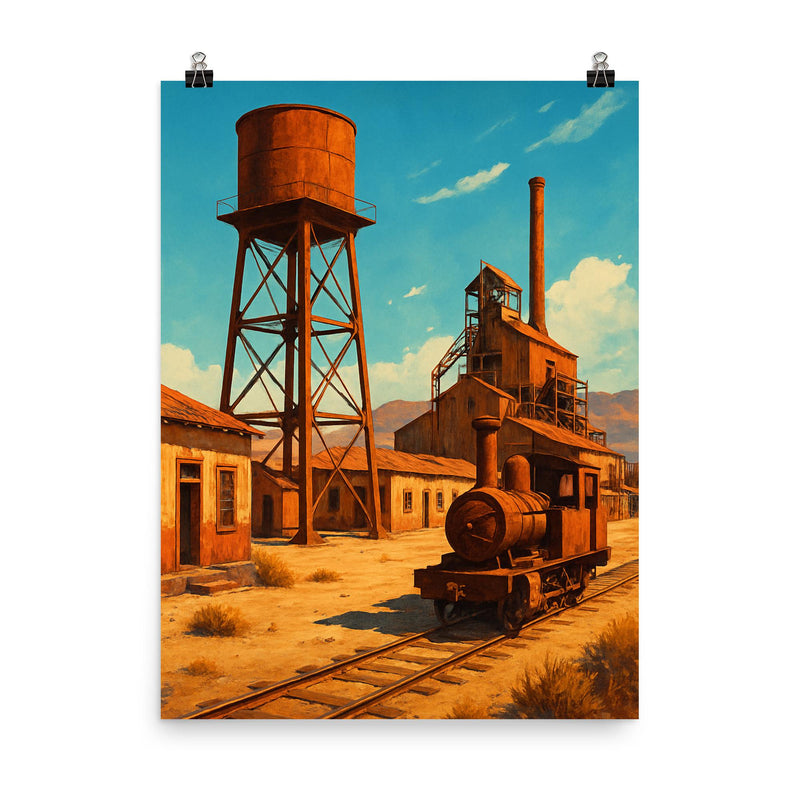 Humberstone Chile poster on a plain backdrop in size 8
