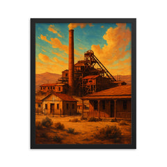 Humberstone Nitrate Town Chile framed print on a plain backdrop in size 16"x20".