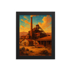 Humberstone Nitrate Town Chile framed print on a plain backdrop in size 8"x10".