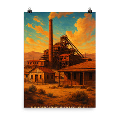 Humberstone Nitrate Town Chile poster on a plain backdrop in size 8"x10".