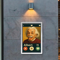 Humorous dating app profile of Albert Einstein poster 2