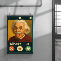 Humorous dating app profile of Albert Einstein poster 4
