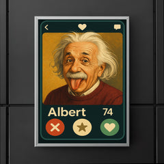 Humorous dating app profile of Albert Einstein poster 5