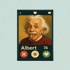 Humorous dating app profile of Albert Einstein poster 8