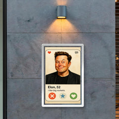 Humorous dating app profile of Elon Musk poster 2