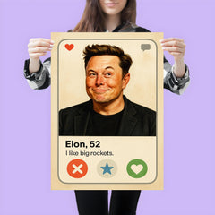 Humorous dating app profile of Elon Musk poster 3