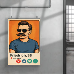 Humorous dating app profile of Friedrich Nietzsche poster 4