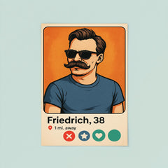 Humorous dating app profile of Friedrich Nietzsche poster 8
