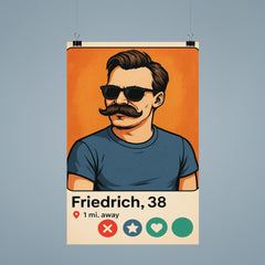 Humorous dating app profile of Friedrich Nietzsche poster 9