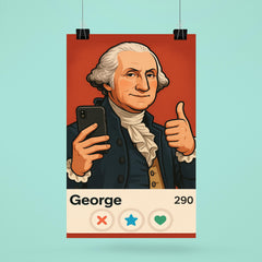 Humorous dating app profile of George Washington poster 6