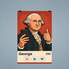 Humorous dating app profile of George Washington poster 9