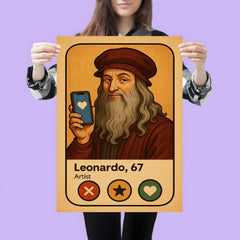 Humorous dating app profile of Leonardo da Vinci poster 3