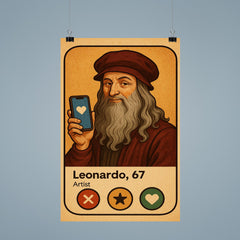 Humorous dating app profile of Leonardo da Vinci poster 9
