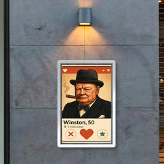 Humorous dating app profile of Winston Churchill poster 2