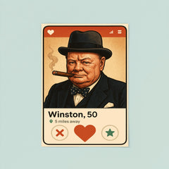 Humorous dating app profile of Winston Churchill poster 8