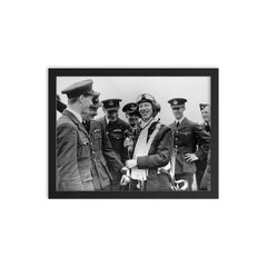 Hurricane Pilot Ginger Lacey, 18 Kills in the Battle of Britain framed print on a plain backdrop in size 12"x16".