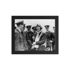 Hurricane Pilot Ginger Lacey, 18 Kills in the Battle of Britain framed print on a plain backdrop in size 8"x10".
