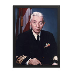 Hyman G Rickover framed print on a plain backdrop in size 18"x24".