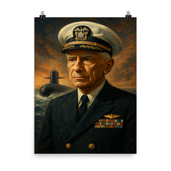 Hyman G Rickover poster on a plain backdrop in size 8"x10".