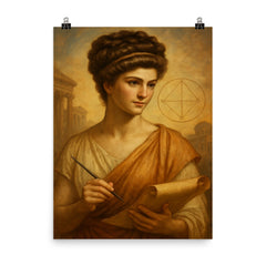 Hypatia of Alexandria poster on a plain backdrop in size 8"x10".