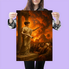 Hypatia teaching beneath burning Alexandrian sky poster 3
