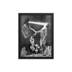 Hypnosis by Sascha Schneider framed print on a plain backdrop in size 12"x16".