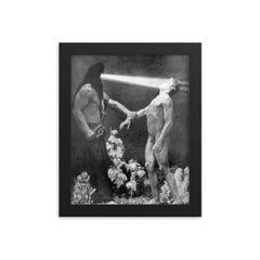 Hypnosis by Sascha Schneider framed print on a plain backdrop in size 8"x10".