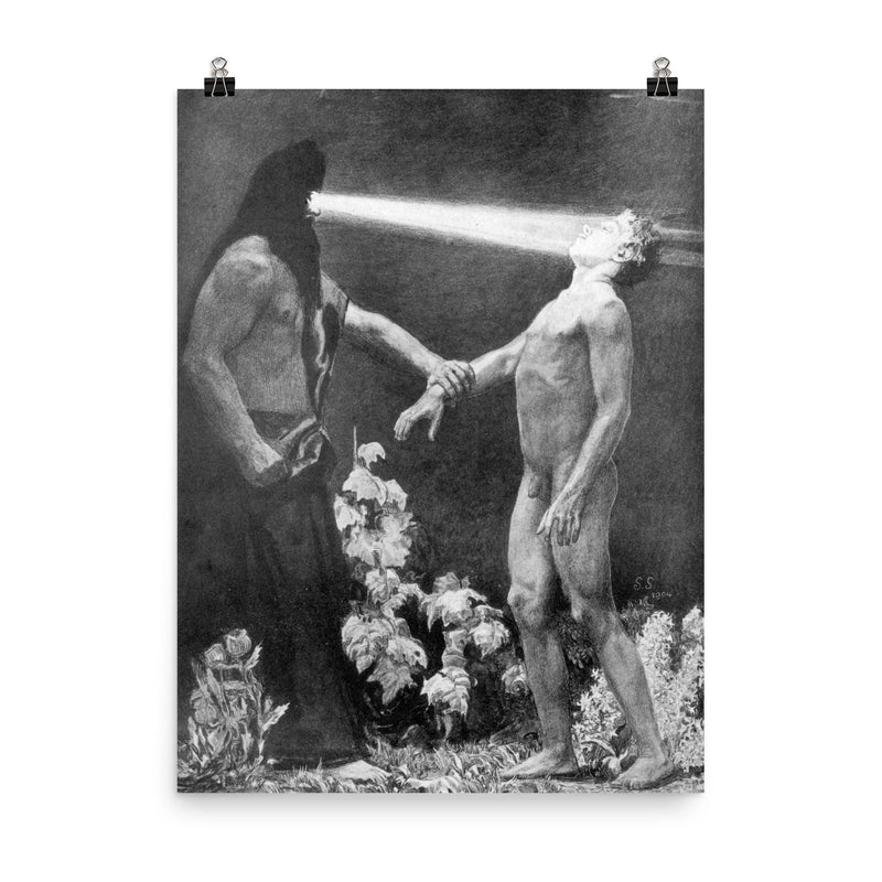 Hypnosis by Sascha Schneider poster on a plain backdrop in size 8