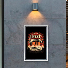 I rest therefore I rebel poster 2