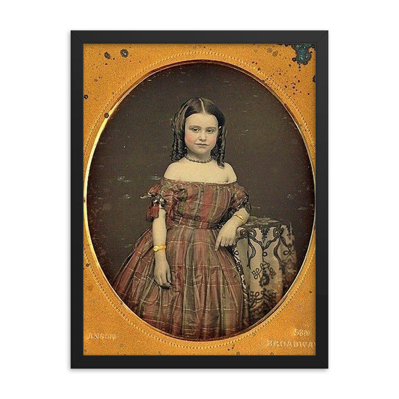 I Sense a Lot of Sass, 1850s framed print on a plain backdrop in size 18